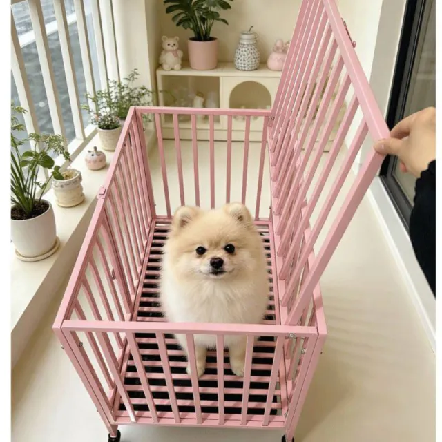 【TSUKUMI 津久見】摺疊狗籠 95*65*73cm（適用於中型犬）帶輪可移動狗籠子 室外室內寵物籠 全方管加粗