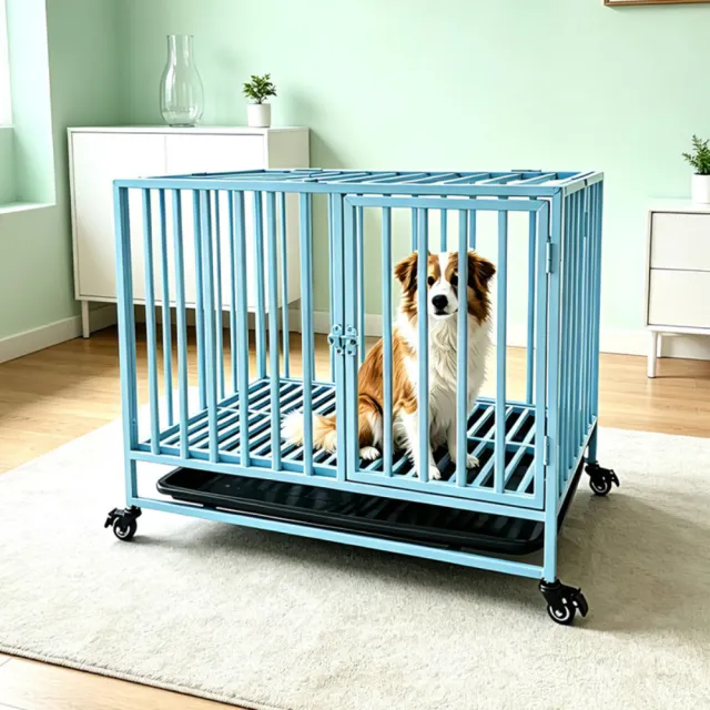 【TSUKUMI 津久見】摺疊狗籠 95*65*73cm（適用於中型犬）帶輪可移動狗籠子 室外室內寵物籠 全方管加粗
