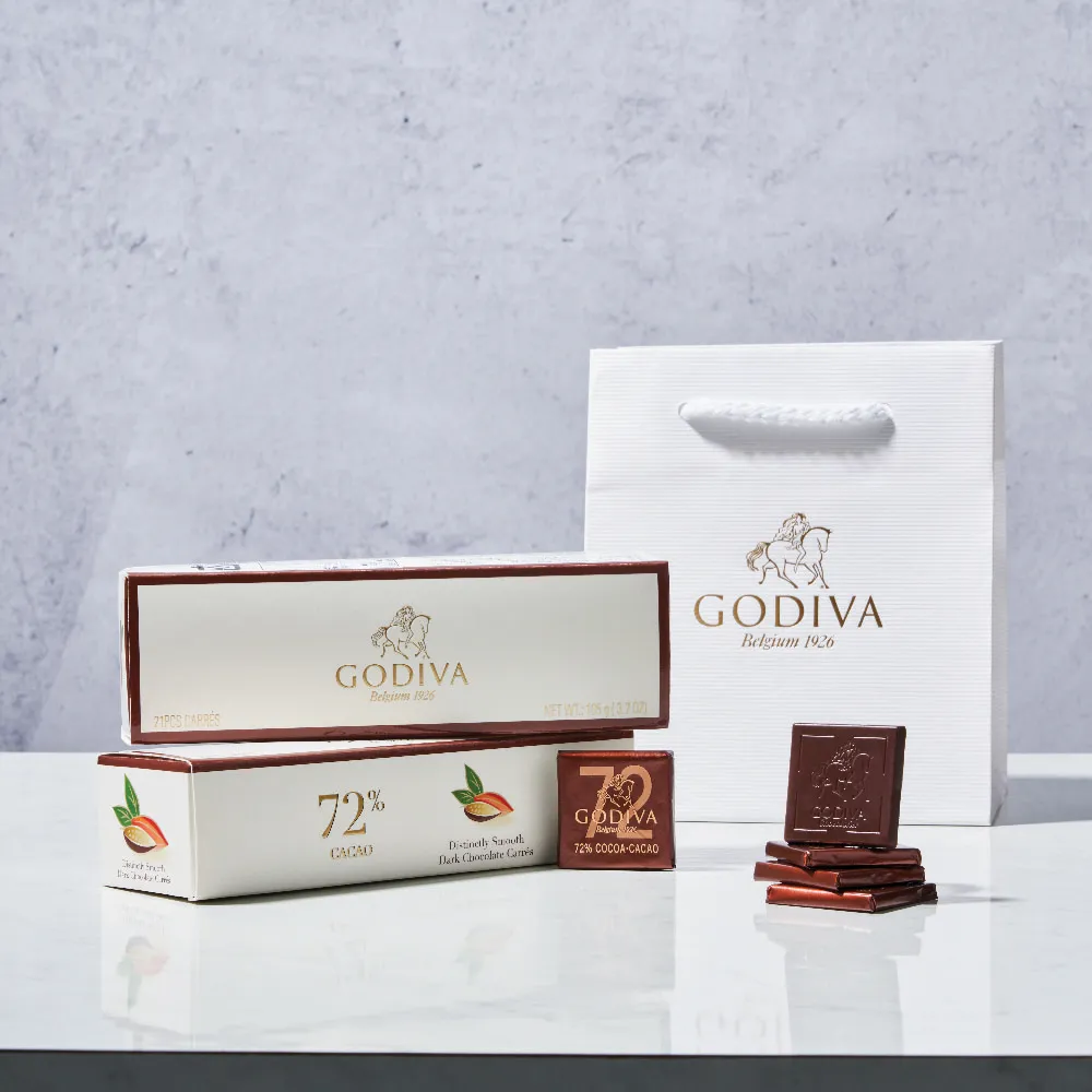 【GODIVA】片裝72%黑巧克力禮盒21片裝(生日禮、情人節、中秋禮)