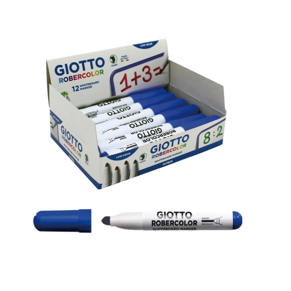 【義大利GIOTTO】粗圓頭白板筆-藍/12入(不縮頭 氣味不易刺鼻)