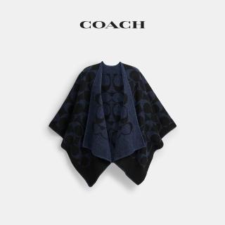 【COACH】蔻馳官方直營 加長版經典 SIGNATURE披風-黑色(CCQ61)