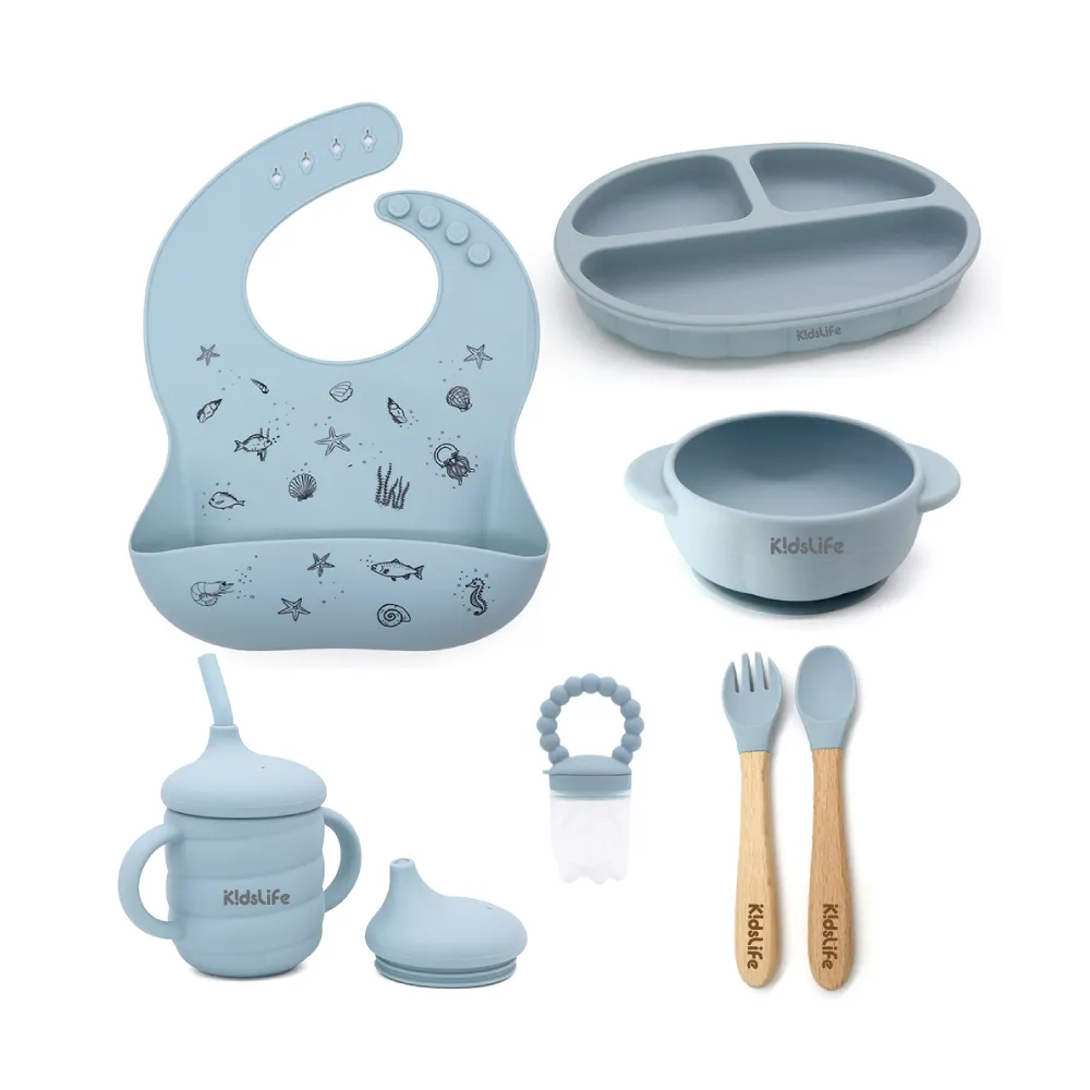 【KidsLife】寶寶餐具彌月禮盒(多款可選)｜寶寶餐具 矽膠餐盤  滿月禮 新生兒禮盒 彌月禮 周歲禮