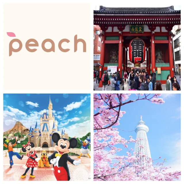 樂桃東京五日純機票｜10/23-03月早去晚回贈網卡+行李託運20公斤-單人券