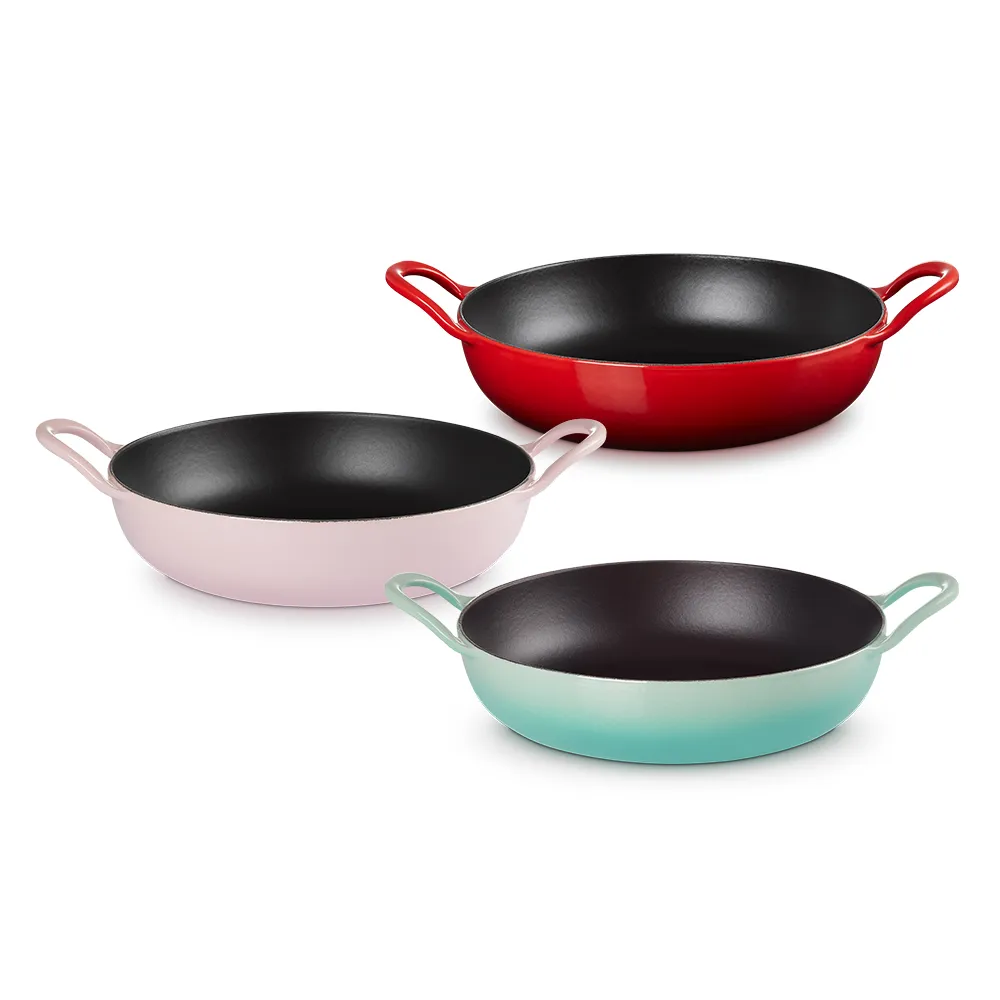 【Le Creuset】BBQ鑄鐵煎鍋26cm(錦葵紫/薄荷綠/含羞草黃 3色選1)