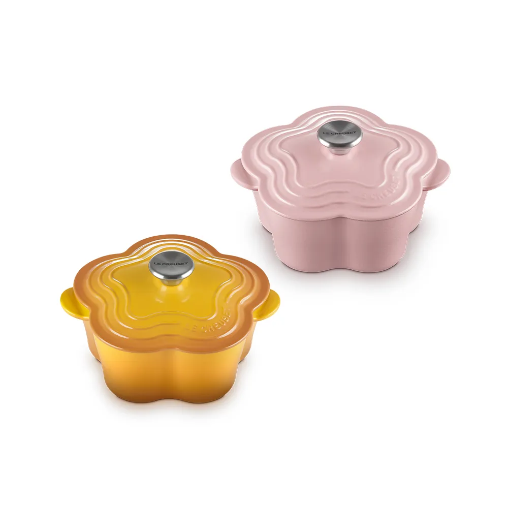 【Le Creuset】琺瑯鑄鐵鍋山茶花鍋20cm(甜心粉/杏桃黃 2色選1)