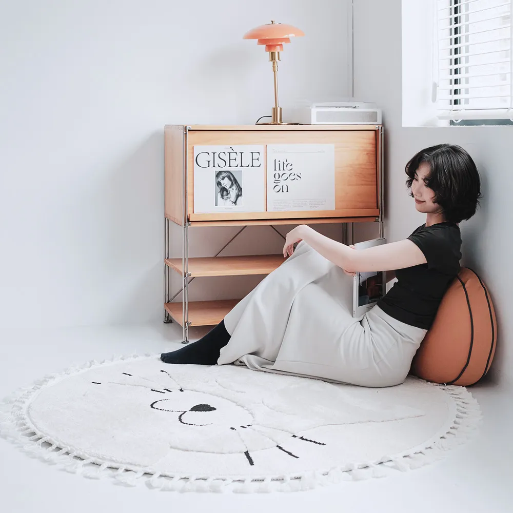 【Libby Home Decor】土耳其地毯－Libby Home Decor｜Bilbao Kids系列－夢裡的喵星人(圓形)