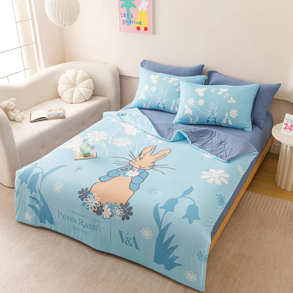 【PETER RABBIT 比得兔】甜蜜花嫁-冰絲涼感被(單人尺寸/正版授權/冰冰被/涼被/比得兔與V&A博物館)
