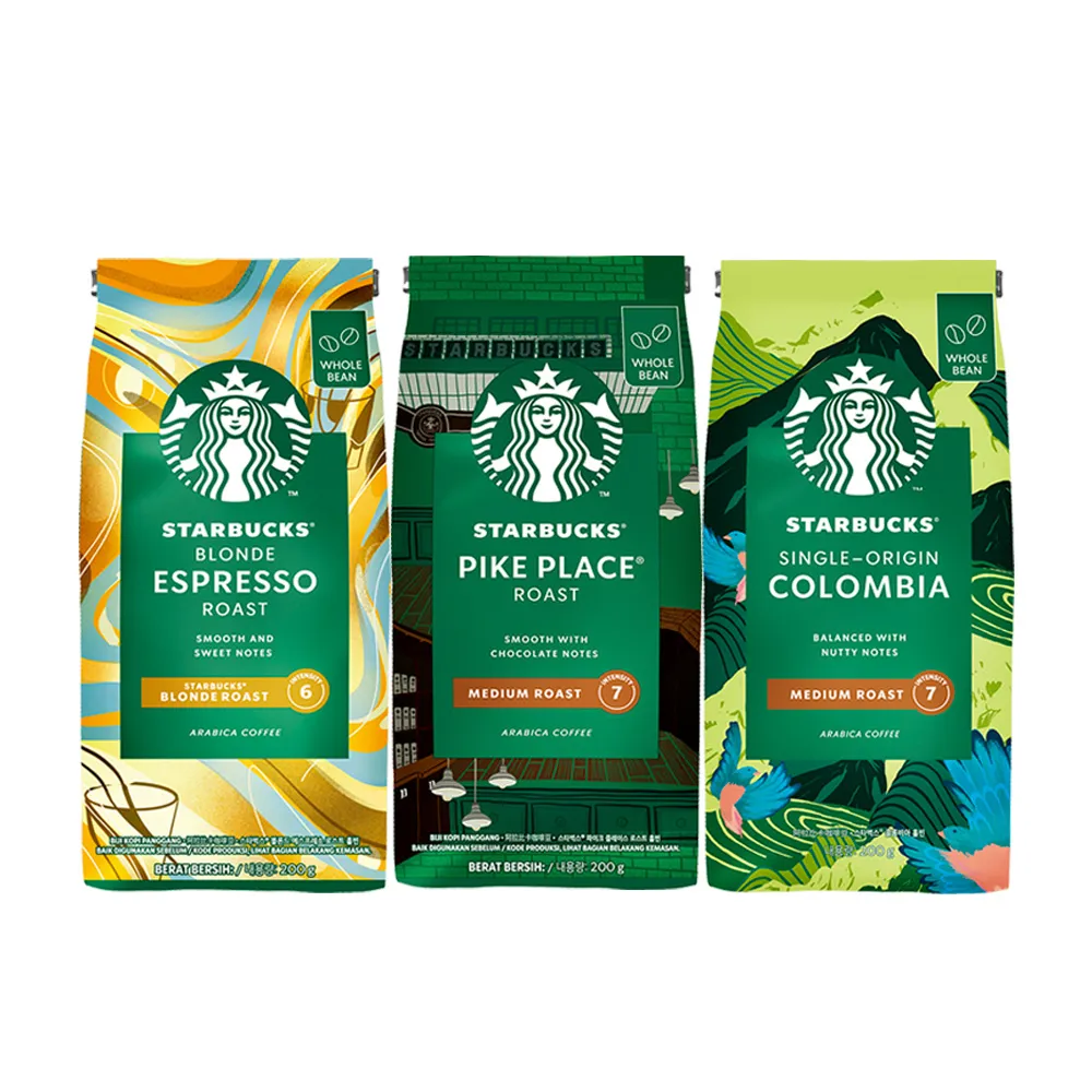【STARBUCKS 星巴克】--VIP限定--咖啡豆200g x4包(口味任選)