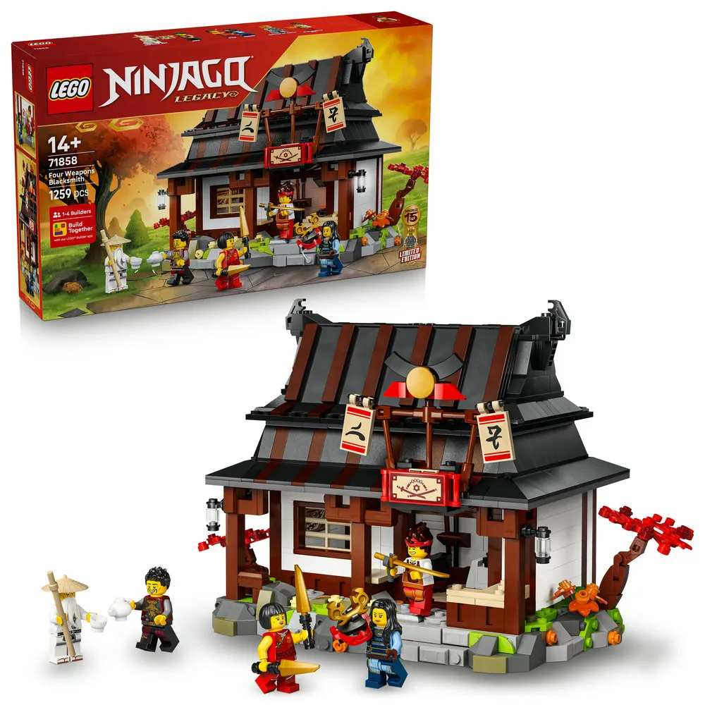 【LEGO 樂高】旋風忍者系列 71858 四武鐵匠舖 15 週年紀念版(創意玩具 忍者遊戲 積木 玩具)