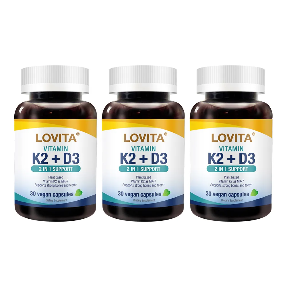 【LOVITA 愛維他】K2+D3素食膠囊 3入組 共90顆