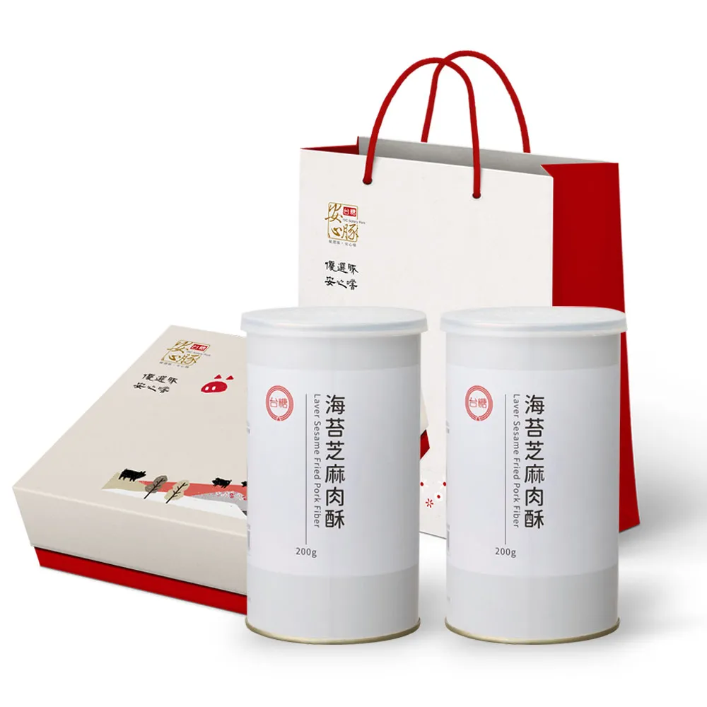 【台糖安心豚】海苔芝麻肉酥/肉鬆禮盒2罐x6盒/箱