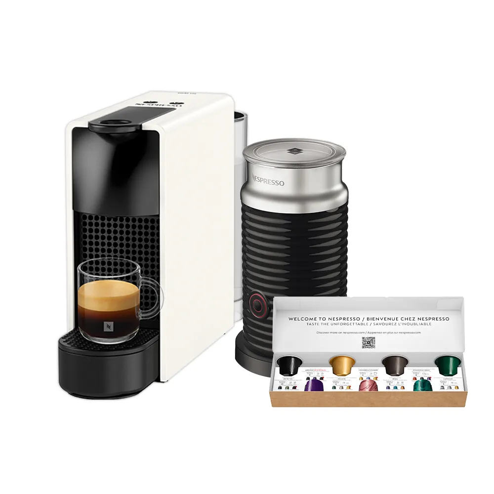 【Nespresso】膠囊咖啡機 Essenza Mini 奶泡機組合_多色任選 送禮 入厝 全自動咖啡機(瑞士頂級咖啡品牌)