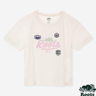 【Roots】女裝-ROOTS PATCHES 短袖上衣 (米白色)