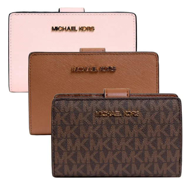 【Michael Kors】MK 女款中夾 防刮皮革釦式中夾/MK中夾/MK短夾(多款任選)
