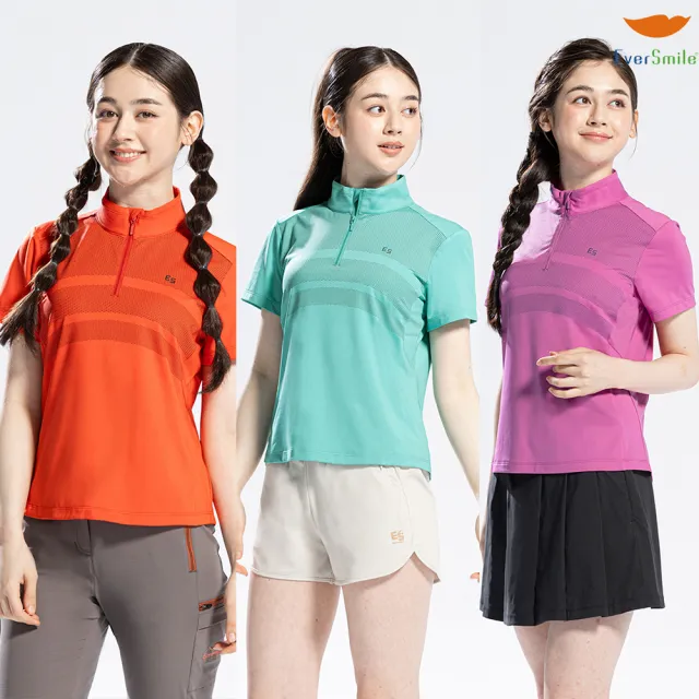 【EverSmile 幸福台灣】女吸排休閒立領上衣(吸濕排汗、速乾、彈性、修身顯瘦、拉鍊門襟、機能衣)