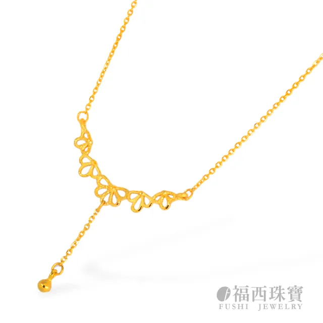 【福西珠寶】9999黃金項鍊 落櫻繽紛Y字鍊 鎖骨鍊(金重0.98錢正負0.03錢)