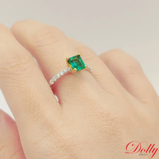 【DOLLY】買一送一 14K金 天然哥倫比亞祖母綠1克拉鑽石戒指 高級訂製珠寶 浪漫質感 奢華送禮