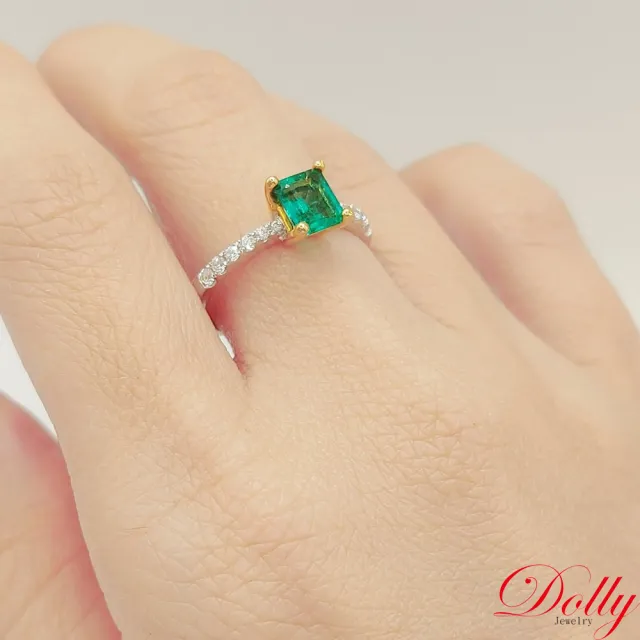 【DOLLY】買一送一 14K金 天然哥倫比亞祖母綠1克拉鑽石戒指 高級訂製珠寶 浪漫質感 奢華送禮
