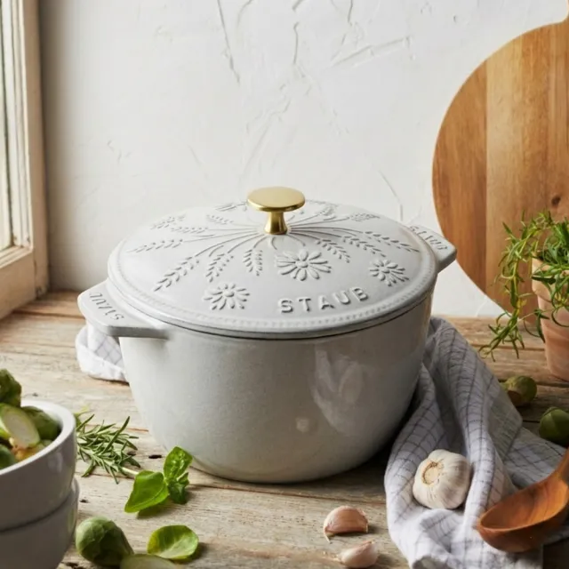 【STAUB】Margaret瑪格麗特圓形琺瑯鑄鐵飯鍋20cm-檸檬黃/松露白2色任選(德國雙人牌集團官方直營)