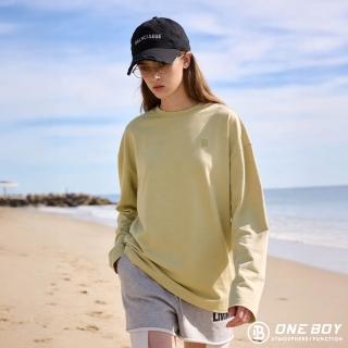 【ONE BOY】吸濕排汗透氣彈力寬鬆落肩下襬抽繩長袖T恤(N251217)
