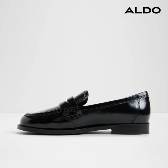 【ALDO】GENOA-簡約俐落真皮樂福鞋-女鞋(黑色)