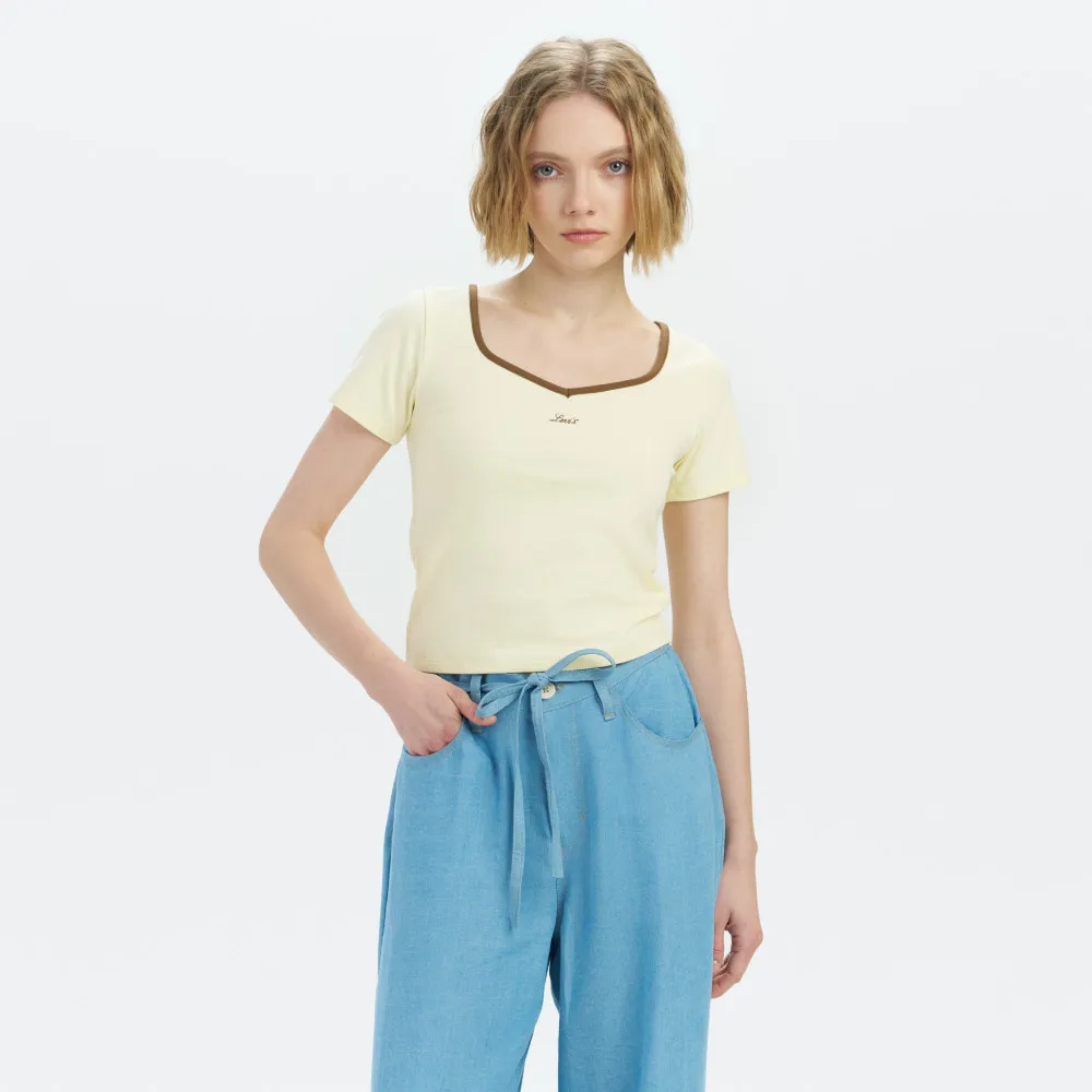 【LEVIS】女款 U領短T 短袖 合身版型 上衣 熱賣單品 003SM-0000