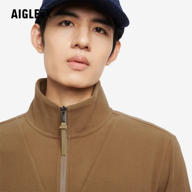【AIGLE】男 刷毛保暖罩衫｜AG-5A134A176 深卡其(男長袖上衣 男T恤 保暖上衣 刷毛衣 刷毛T恤)