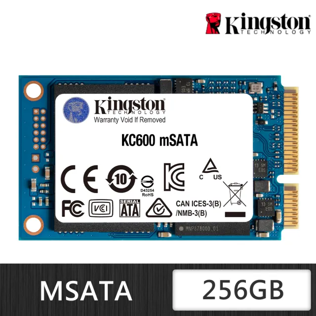 【Kingston 金士頓】KC600 256GB mSATA SSD 固態硬碟 (SKC600MS/256G)