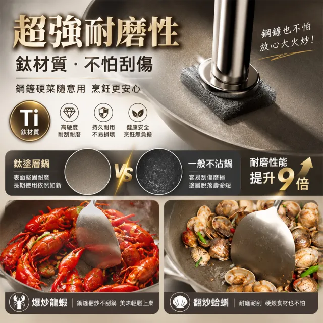 Felsted 菲仕德 不沾鍋 炒鍋 微壓炒鍋 鈦鍋 無塗層鍋 炒菜鍋 32公分微壓鍋 瓦斯爐電磁爐適用