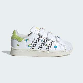 【adidas 愛迪達】Superstar II CF C 大童 休閒鞋 復古 皮革 流行 魔鬼氈 白黑(JS2469)