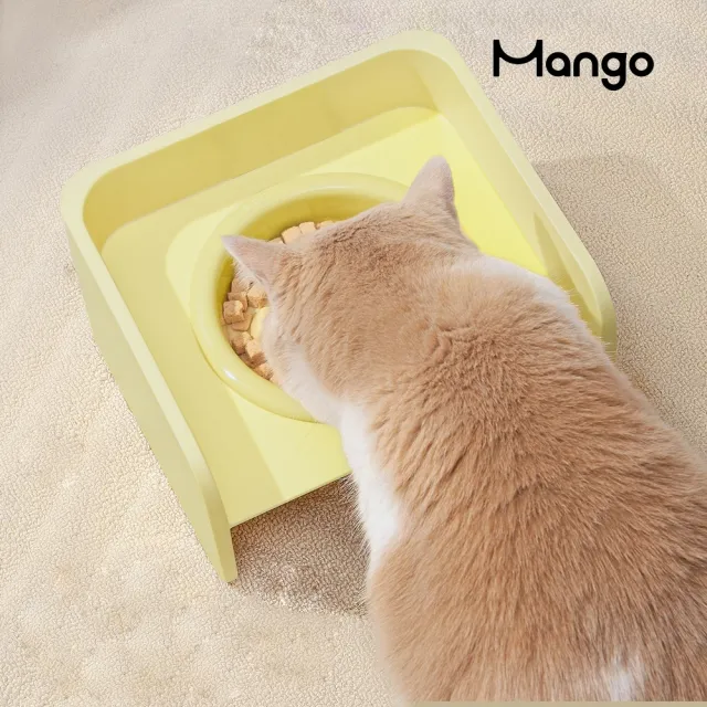 【Mango】寵物方塊餐桌慢食碗 (2款可選 底座可上下翻轉調整高度)