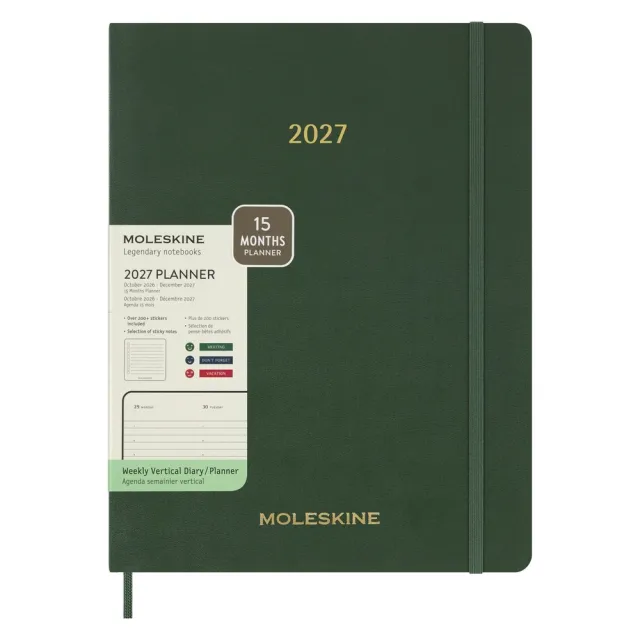 【MOLESKINE】2027 Essential 15個月週記軟皮手帳-XXL/綠