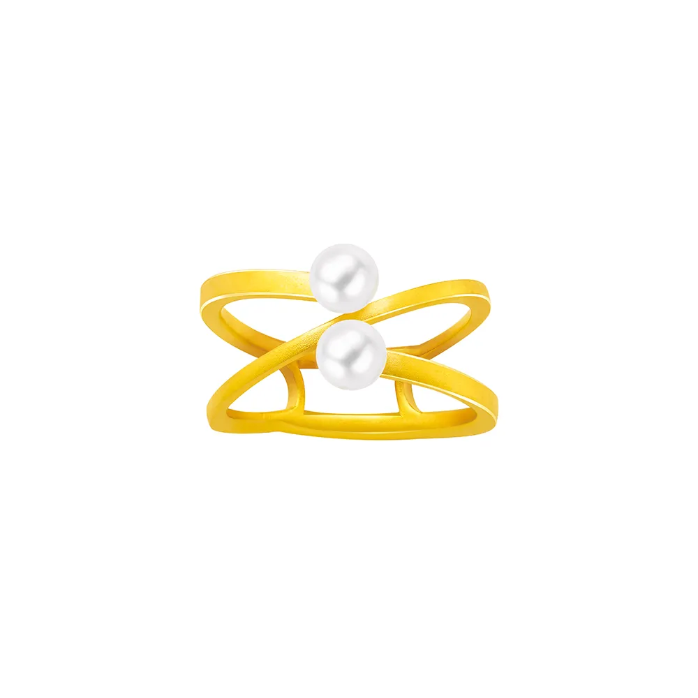 【Just Gold 鎮金店】鎏光．流線 Infinity Luxe 黃金戒指