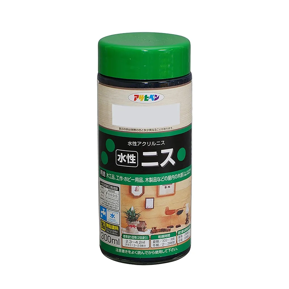 【日本Asahipen】水性木器著色清漆 300ML 共六色(護木漆 噴漆 油漆 透明漆 亮光漆 木頭漆 木器漆)