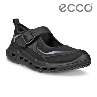 【ecco】Biom 720 W 健步戶外繫帶休閒瑪莉珍鞋 女鞋(黑色 85042351094)