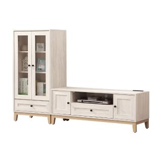 【BODEN】MIT台灣製 | 妮塔6尺L型電視櫃組合(2尺玻璃門展示櫃+4尺長櫃)