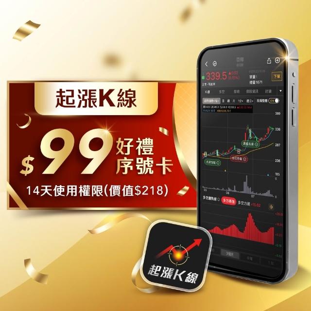 起漲K線APP 14天尊享卡(一人限購2組)