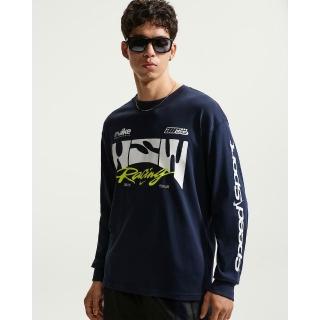 【NIKE 耐吉】長袖上衣 男 AS U NSW TEE LSE LS SWOOSH SPE 運動 休閒 寬鬆 針織 藍 (IM3782451)