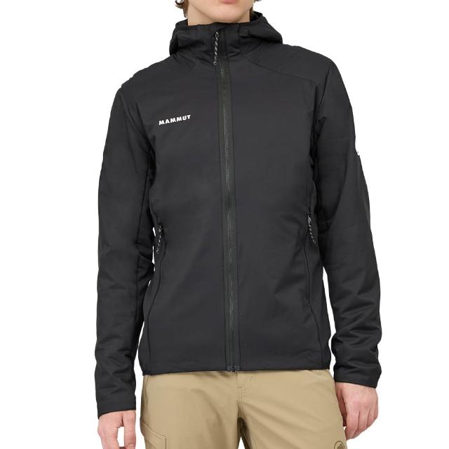 【Mammut 長毛象】Rime Light IN Hybrid Hooded Jkt AF 輕量繩化纖連帽外套 黑色 男款 #1013-04510