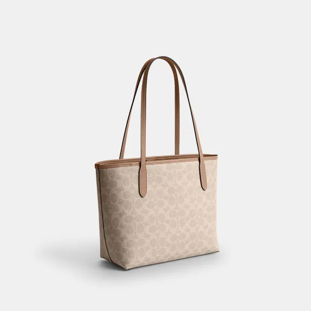 【COACH】蔻馳官方直營 CITY 經典 SIGNATURE 中號托特手袋 托特包-多色任選(CDX82/CDX83)