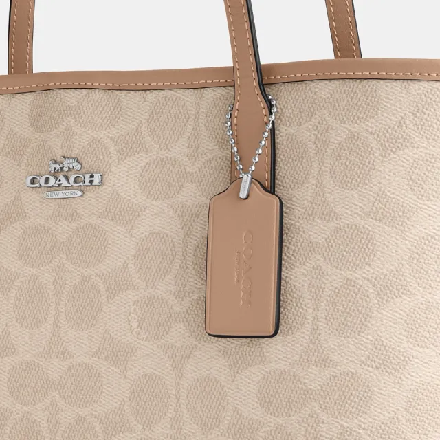 【COACH】蔻馳官方直營 CITY 經典 SIGNATURE 中號托特手袋 托特包-多色任選(CDX82/CDX83)