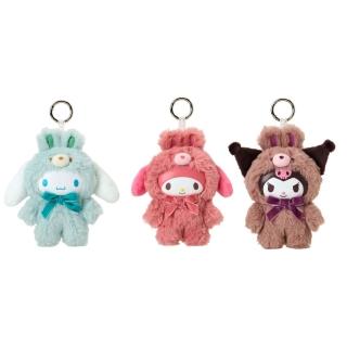 【SANRIO 三麗鷗】美樂蒂 /大耳狗 / 酷洛米 包包背包吊飾 | 變身好朋友拿鐵兔 精緻臉系列 日本境內