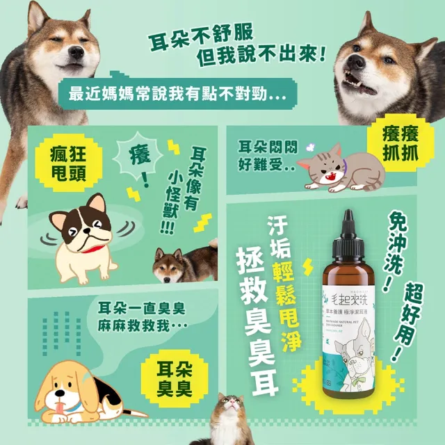 【MAOUP 毛起來】草本養護 極淨潔耳液165ml 3罐組(寵物潔耳液 狗貓潔耳液 耳道清潔 清耳朵 洗耳朵)
