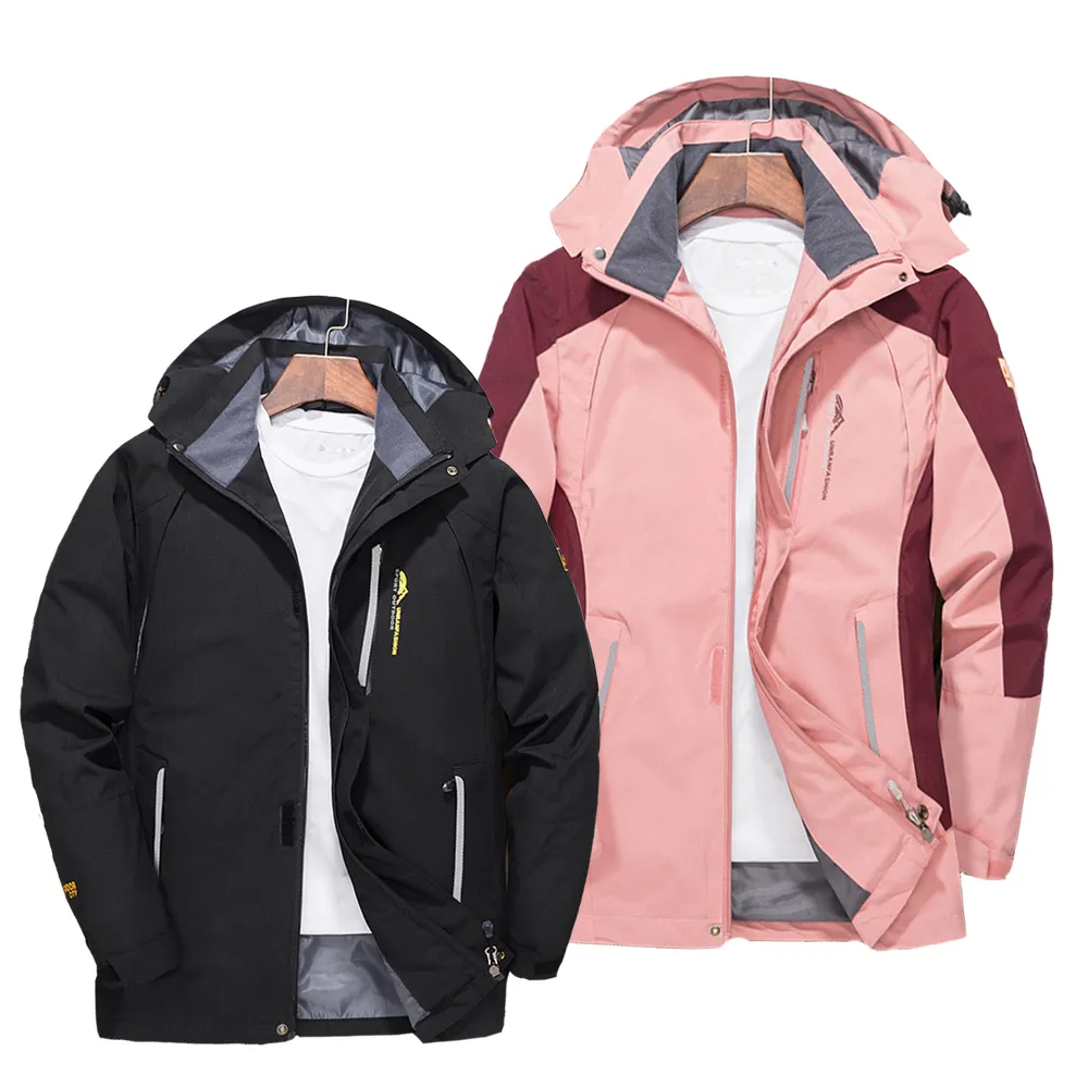 【Billgo】*現貨*加大碼連帽風衣男外套 防潑水防風女外套-7色 L-8XL碼(情侶外套、機車擋風、四季通穿)