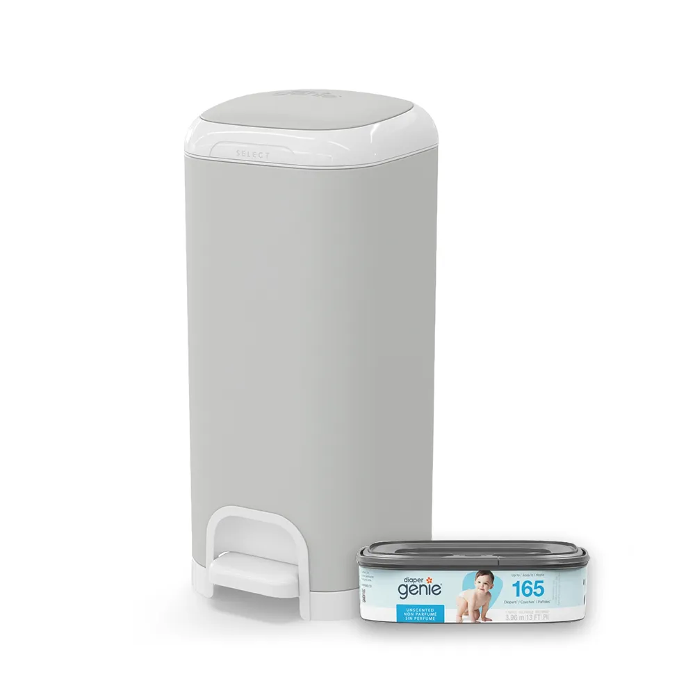 【Diaper Genie】加拿大 Diaper Genie 不鏽鋼雙重鎖臭尿布處理器(嬰兒尿布桶 尿布垃圾桶)