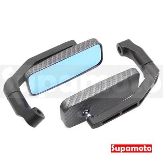 【Supamoto】方形牛角鏡—M54 (檔車/復古/碳纖維/消光黑/改裝/後視鏡/後照鏡/勁戰/MMBCU/BWS)