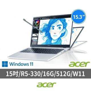 【Acer】筆電包/羅技鼠★15吋Ryzen AI 5 AI觸控翻轉筆電(Aspire Spin/ASP15-61N-R27Y/R5-330/16G/512G/W11)