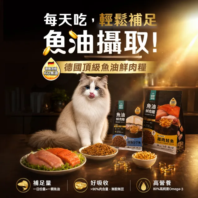 【怪獸部落】無膠犬貓副食罐24入+魚油主食糧250g