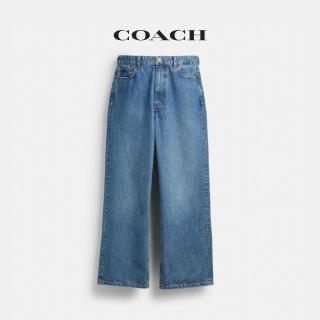 【COACH】蔻馳官方直營 寬版丹寧牛仔褲-冷泉色中色水洗(CFK16)