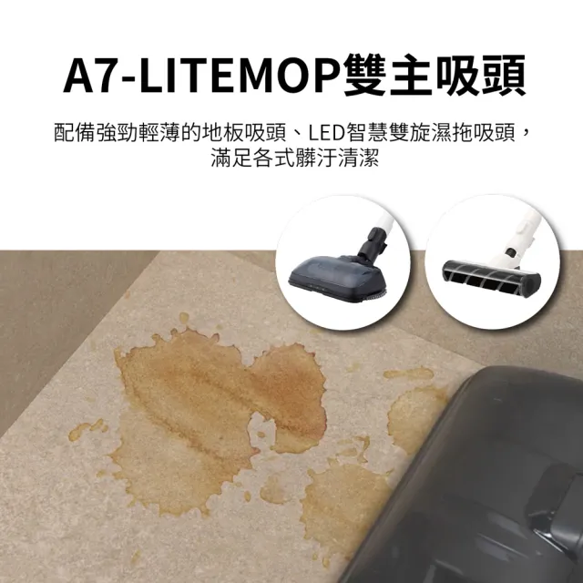 【LG 樂金】CordZero A9 Air濕拖無線吸塵器/乾吸濕拖x超輕盈x超美型xmomo獨家(A7-LITEMOP 雲朵白)